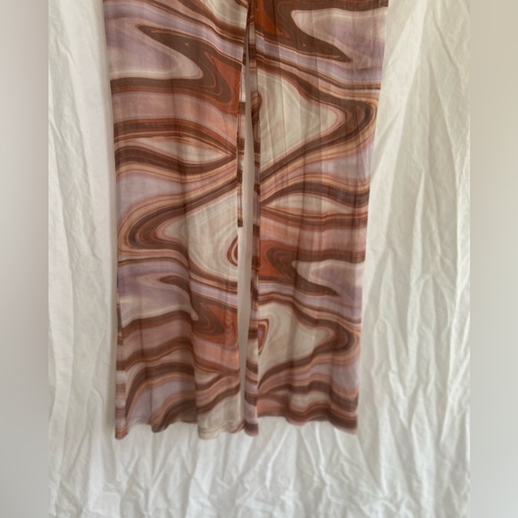Stylerise mesh long marble print high rise pants Size Small - Picture 13 of 13